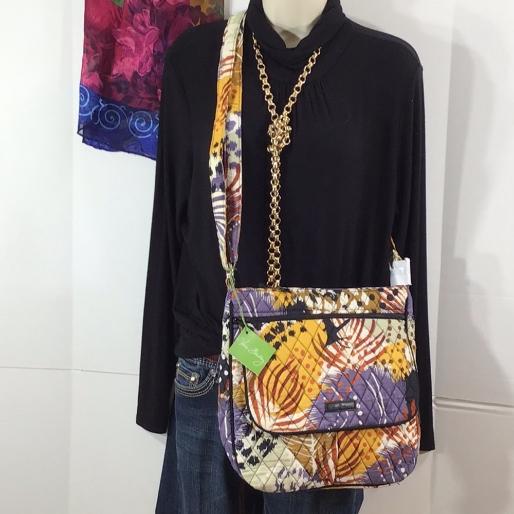 Vera Bradley Mailbag painted feathers NWT